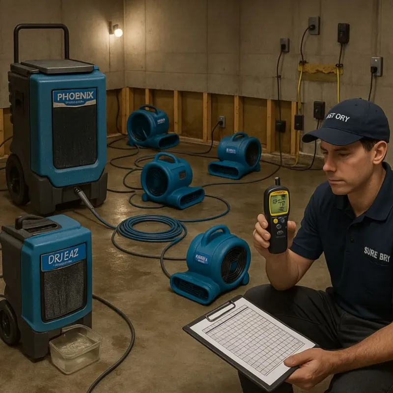Structural Drying and Dehumidification process in Derry, PA